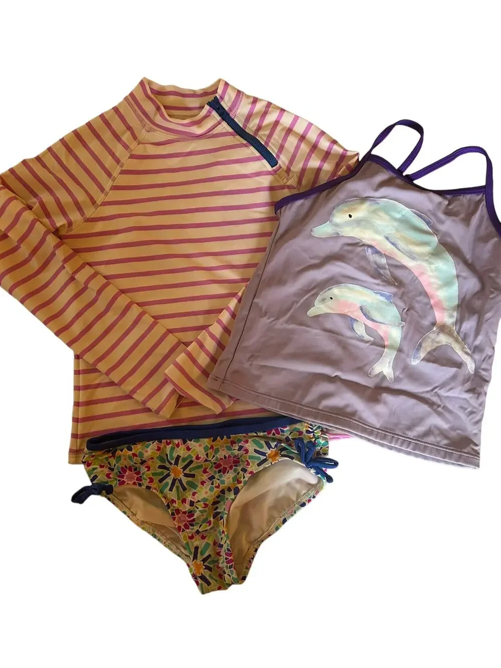 Lands End Long Sleeve Rashguard Tankini Bundle size 7